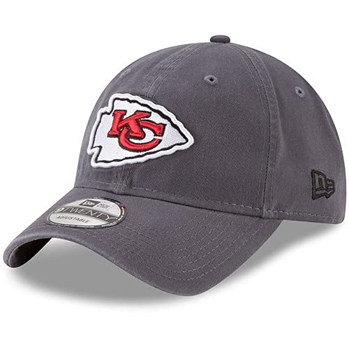 New Era Men s Kansas City Chiefs Graphite Core Classic Team Logo 9TWENTY Adjustable Hat