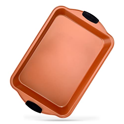 Antihaft-Backform, Kupfer-Karbonstahl-Backform mit blauen Silikon-Griffen, kommerzielle Qualität, Metall-Backform, kompatibel mit Modell NCSBS54S Cover