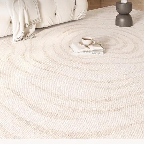 Tapis à rayures beiges pour salon moderne et chaleureux - 3