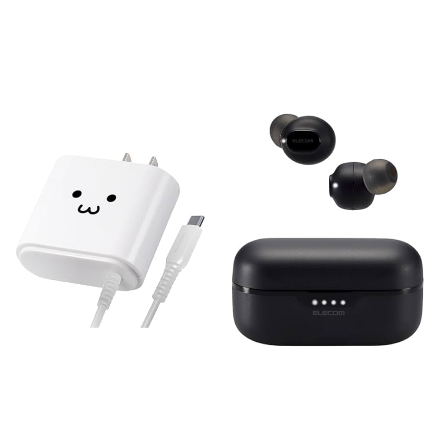 ブラック ワイヤレスイヤホン USB-C充電 Amazon | 【本体+ワイヤレスイヤホンセット】エレコム 充電器