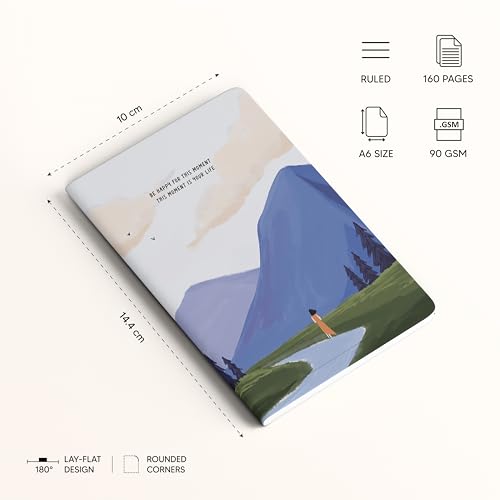 Image of FACTOR NOTES A6 Notebook (This Moment) | Ruled, 160 Pages, 90 GSM Thick Paper | Cute Aesthetic Notebook for Women