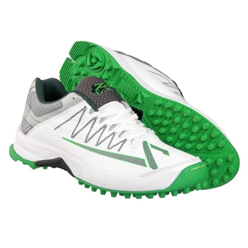 ZIGARO IKO-225 Cricket Shoes, Rubber Sole, White and Green, Lightweight with High Grip-image-45