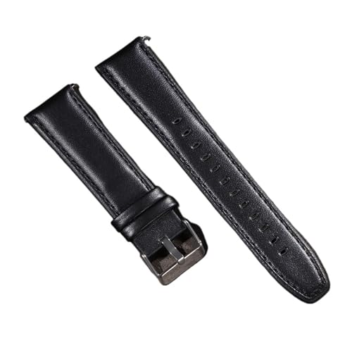 LYBELIRH レザーウォッチバンド 22mm オメガ対応 セイコー対応 ストラップ スポーツ ヴィンテージ ブラウン ブラック ウォッチバンド メンズ レディース スポーツブレスレット(Black)