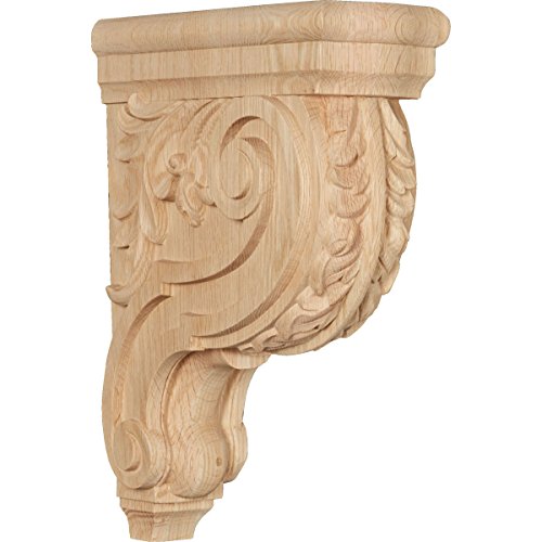 Ekena Millwork CORW04X11X14HDRO Wood Corbel, 4W x 10 1/2D x 14H, Red Oak