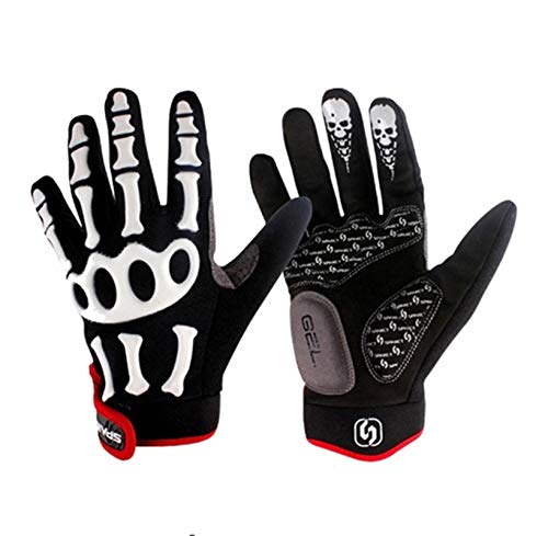 Mcolics Slip-resistant Bone Skeleton Cycling Gloves Mountain Bike Gloves Road Racing Bicycle Gloves Riding Gloves Touch Recognition Full Finger Gloves Men/Women Work Gloves (Black, L)
