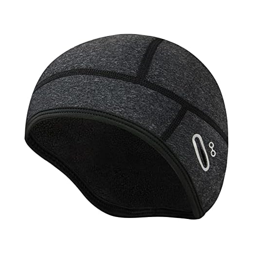 Zando Skull Caps for Men Women Helmet Liner With Glasses Holes Cycling Cap for Men Sweat Wicking Running Hat for Men Warm Fleece Lined Winter Hats for Women Thermal Cycling Hats Ski Hat Grey Beanie