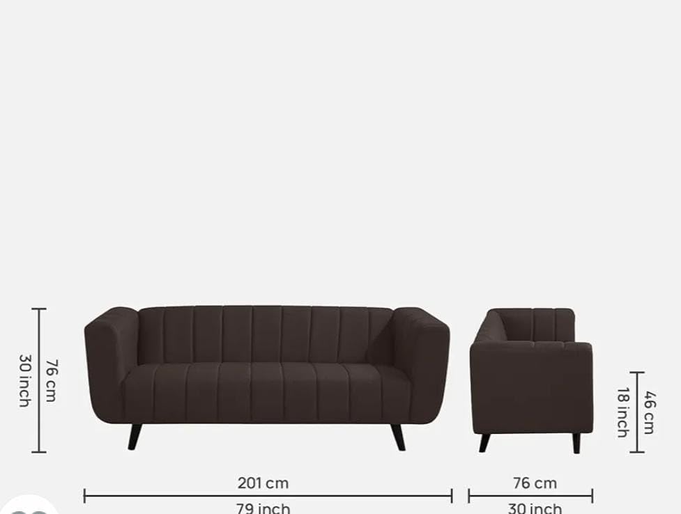 Image of Stellar Hand Striped Five (3+2) Seater Elegant Wooden Base Sofa in Wide Extravagant Fabric, Gives Luxurious Look for Home /Living Room /Office /Guest Room /Hotels