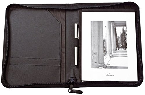 Preisvergleich Produktbild Schreibmappe "Office III" - A5, Kunstleder, Reißverschluß, schwarz