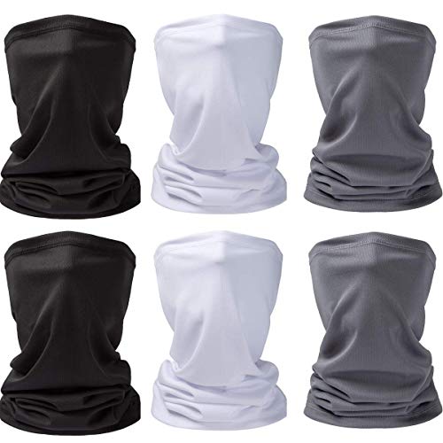 Guteauto 6 Pcs Summer Face Mask UV Protection Neck Gaiter Scarf Sunscreen Breathable