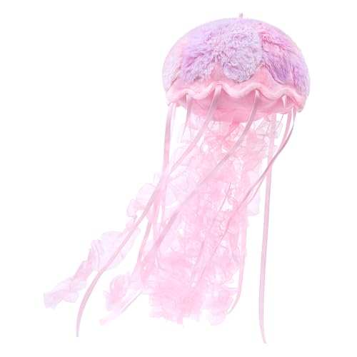 RLOMUTE Bunte Quallen Plüschtier realistisches Tierspielzeugkissen kuscheliges Begleiter Schlafzimmer Heimdekoration Sammlergeschenk für Kinder Jungen Mädchen 5.9 Zoll rosa