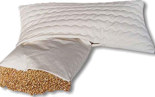 Cuscino In Farro Biologico Iffland 40x40 Cm - Federa In Cotone Con Cerniera - Imbottitura 100% Naturale