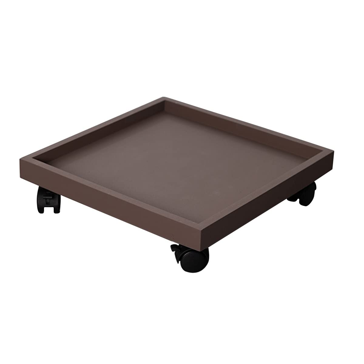 OLSKFUH Heavy Duty Plant Caddy With Caster Wheels - Movable Flower Pot Rolling Tray For Indoor Outdoor Garden Use,Coffee-44cm/17.32In