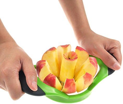 8-Blade Apple Slicer, Corer, Cutter, Wedger, Divider for [up to 3.5 Inch Apples] - 2 Free Orange Peelers as Bonus - Ultra-Sharp Stainless Steel Blade with Ergonomic Anti-Slip Silicone Handle