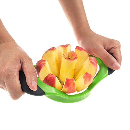 Chefaith 8-Blade Apple Slicer, Corer, Cutter, Wedger, Divider for [up to 3.5 Inch Apples] - 2 Free Orange Peelers as Bonus - Ultra-Sharp Stainless Steel Blade with Ergonomic Anti-Slip Silicone Handle