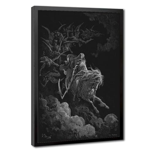 Impression sur toile Death on A Pale Horse Gustave Doré tableau 30x45 cm