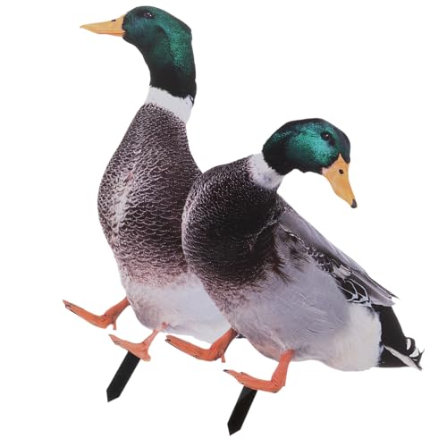 Milisten 2pièces Canard Décoratif Statue De Jardin Modèle Ornement Extérieur Sculpture Décorative pour Pelouse Et Cour