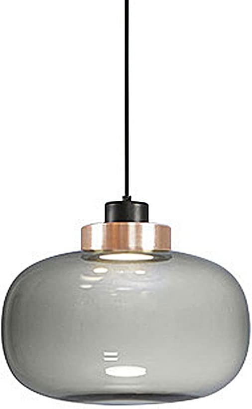 Generic Modern Smoke Grey Water Bottle Glass Pendant Light Fixtures,Brass and Glass LED Chandelier Ceiling Lamp, Hanging Lamp for Kitchen Island