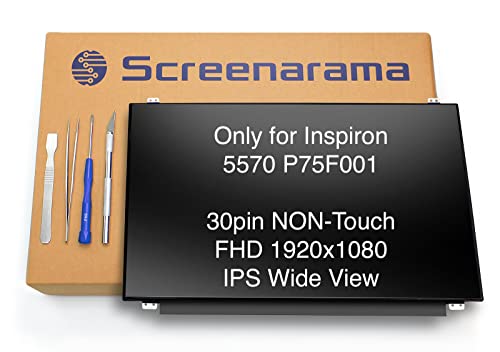 SCREENARAMA New Screen Replacement for Dell Inspiron 5570 P75F001 FHD 30pin Non-Touch 1920x1080 Matte LCD LED Display with Tools