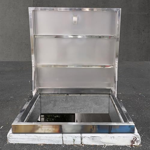 Roof Hatch Cover 304 Stainless Steel Square Weatherproof Roof Access Hatch with Hydraulic Lever and Latch for Home Warehouse Attic Industrial Emergency Access(70 * 70cm)