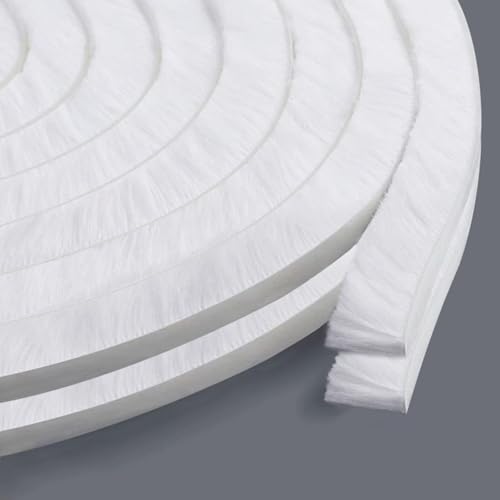 Brush Weather Stripping,Card-Slot Seal Strip Pile Weatherstrip Door Sweep Brush for Door Window,0.9Inch 66Ft Total by KAIYUER - Used condition - US$22.79