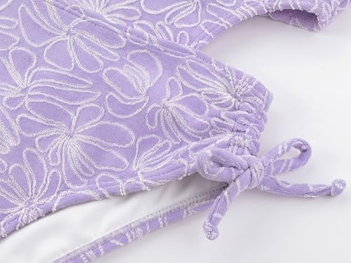 Image of LIZENS Girls One Piece Swimwear Cut Out Floral Print 2-12Years Bow Beach Bathing Swimsuit