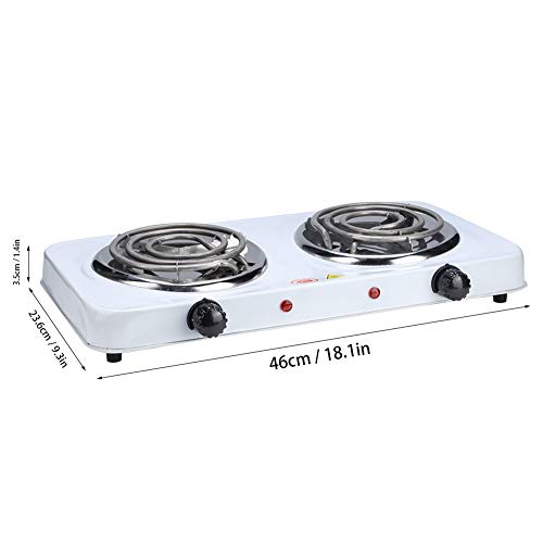 Image of Electric Double Burners, Automatic Temperature Control Durable and Antirust Double Burners Hot Plate, Lightweight Design for Home School Kitchen Restraunt