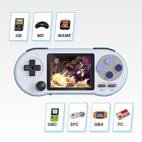 Console de Videogame Retrô Portátil de 8 Polegadas, com Entrada para Cartão MicroSD, para Adultos e