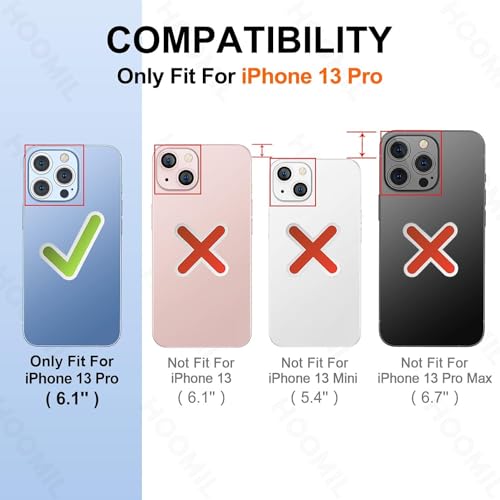 Image of HOOMIL Case for iPhone 13 Pro 6.1-Inch, Non-Yellowing, Drop Protection, Anti-Scratch Transparent Hard Back Phone Cover - Light Purple