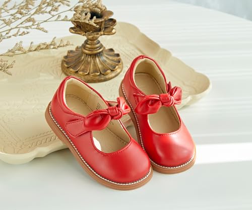 Kolan Toddler Girl Oxford Mary Jane School Uniform Dress Shoes Red 6 by Kolan - Used condition - Image 7