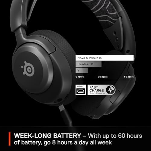 SteelSeries Arctis Nova 5 Wireless Multi-System Gaming Headset β Neodymium Magnetic Drivers β 100+ Audio Presets β 60 HR Battery β 2.4GHz or BT β ClearCast Gen2.X Mic β PC, PS5, PS4, Switch, Mobile - 4