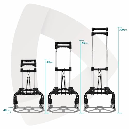 Carrinho De Carga de Mão Multiuso Dobrável Artiko Fort 75kg Com Corda