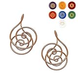 Generisch Kupferspiral-Handringe, Reiki-Spiral-Handringe für Meditation, Leiter mit oder ohne Kristallverstärker für Reiki-Heiler und Energiearbeiter. Kupferspiral-Handringe (Mit Edelstein, 2 Stück)