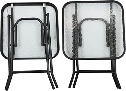 PaMeer Contemporary Style Black Coffee Table, Small Folding Table, Patio Side Table, Lightweight Weather Resistant Folding Camping Table Perfect For Indoor & Outdoor Folding Table_ 40x 40x 46Cm
