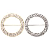 KESYOO 2Pcs T Shirt Clips Rhinestone Scarf Clip Ring Elegant Scarves Waist Buckle Clothing Ring Wrap...