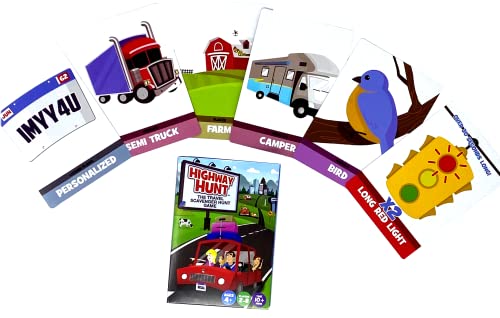 Regal Games - Highway Hunt Card Game - Travel Scavenger Hunt Game - For Family Vacations, Car Rides, & Road Trips - 2.75”X 4” Card Size - 54 Count - 2-8 Players, Ages 4+ #TOP21