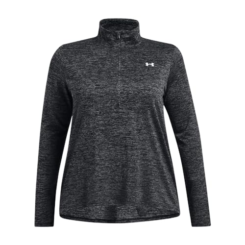 Under Armour Womens Tech Twist Quarter Zip, (001) Black / / White, Medium