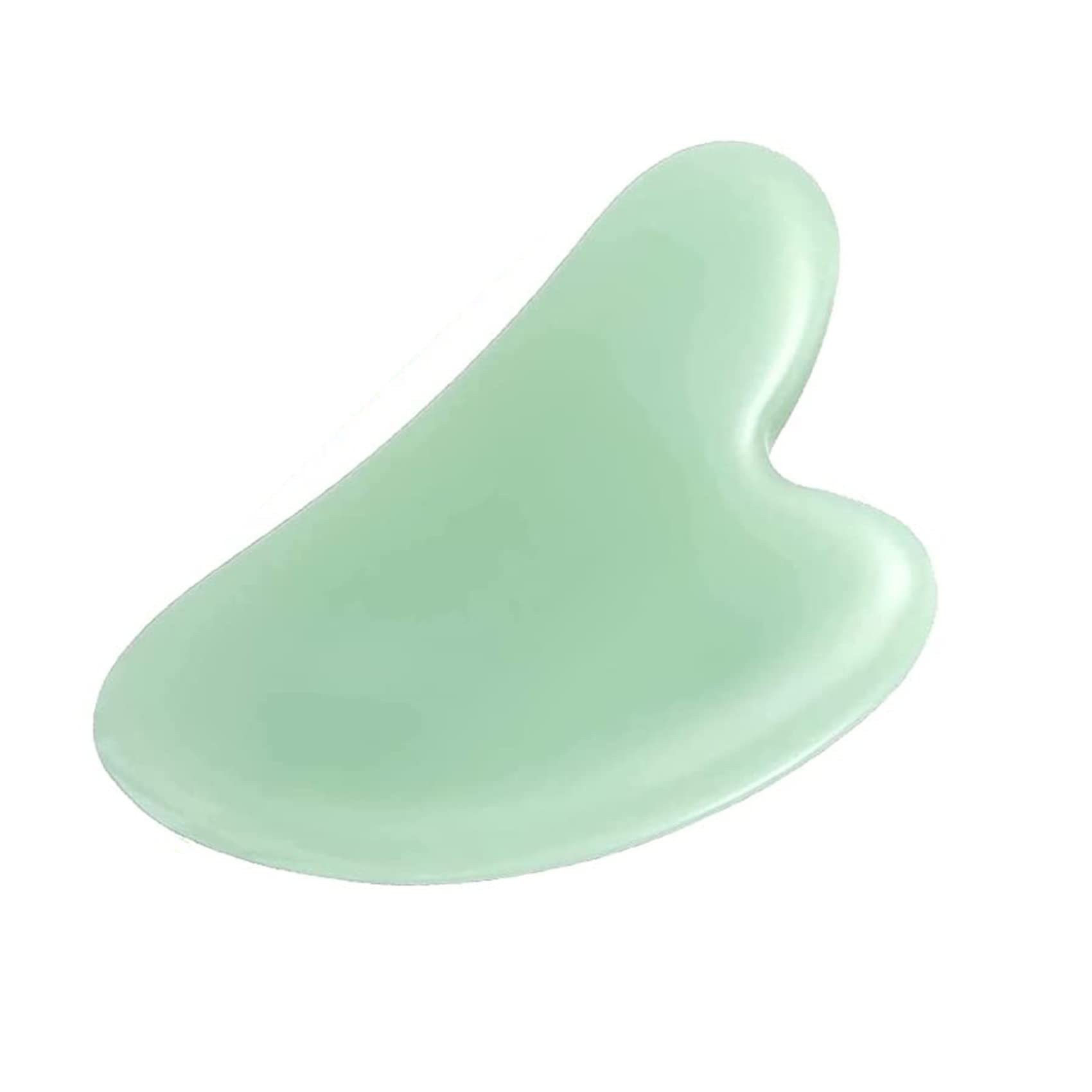 Gua Sha Stone Massage Tool, Jade Gua Sha Stones Massage Scraping for Physical Therapy Used for Face, Eyes, Neck and Body (Green, Heart Shape)