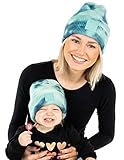 Funky Junque Matching Mommy and Me Beanie - Adult/Toddler -Tie Dye - Teal/Mint