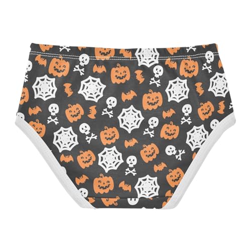 Little Girl Underwear Toddler Panties Kids Undies Halloween Pumpkin Skull Spider Web Soft Cotton Briefs 2T-8Y2