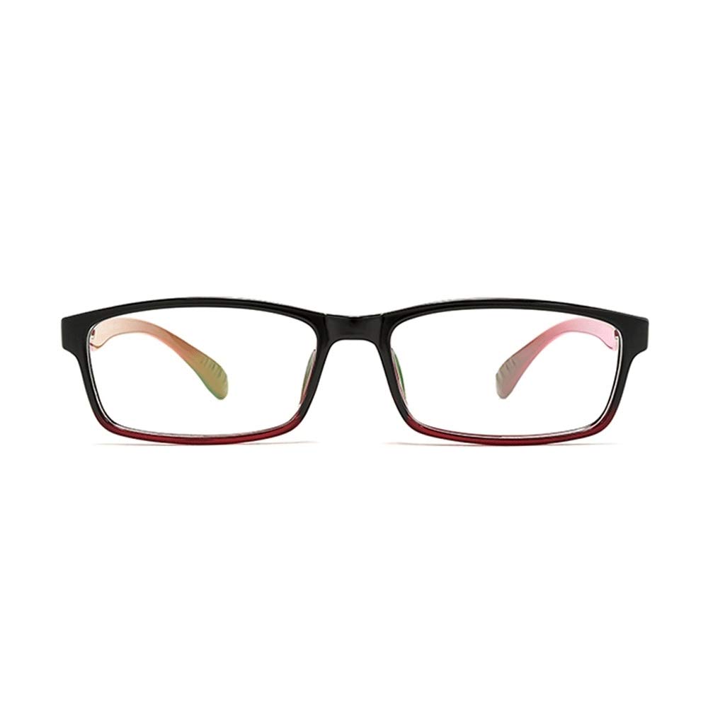 Przeciwpromieniowe okulary do czytania, antyodblaskowe, komputerowe okulary do czytania, lekka waga zmęczenia oczu, blokowanie światła niebieskiego, zawias sprężynowy, okulary (kolor: Czerwony, rozmiar: 2,0)