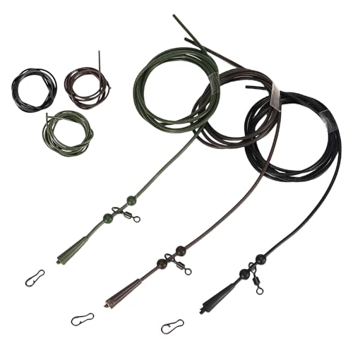 YROHGKPN 6PCS Pre Rigged Tube Helicopter Hair Rigs Leader Outdoor Fishing Equipment Tied Carp Fishing Rigs