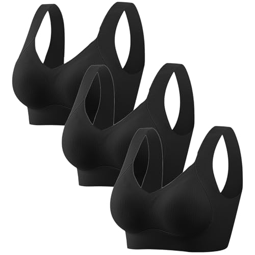 Bralette femme sans couture et léger : lot de 3 sous-vêtements sportifs grande taille