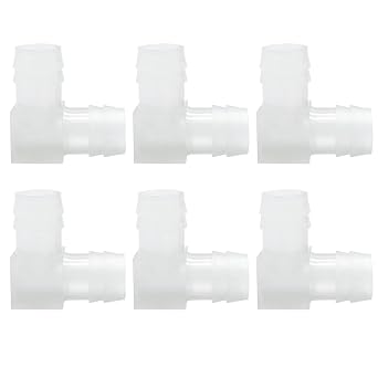 1/2" Hose Barb Elbow Plastic 90 Degree L Right Angle Barbed Fitting Pack of 6