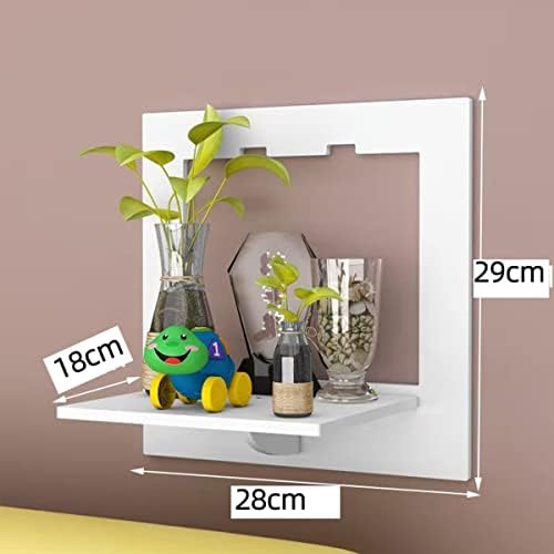 Mikytoper Shelves for Wall Set of 3,Floating Shelf White,Easy Assembly 29x29x18cm PVC,Practical and Decorative Shelf for Children's Room,Living Room,Bedroom etc. (Square)