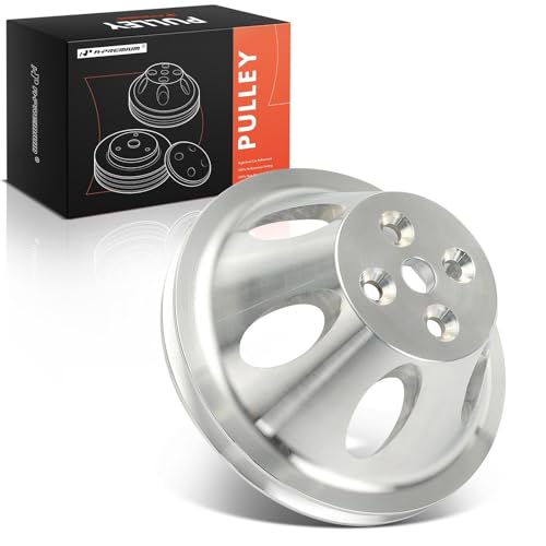 Polea de alternador SBC 283-350 para bloque pequeño Chevrolet de aluminio pulido ranura única SWP