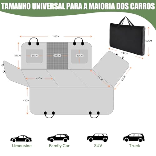 INSMEER Capa Protetora Carro Pet, Proteção 7 em 1 - À Prova D'água, Fundo Rígido, Resistente Ao Des