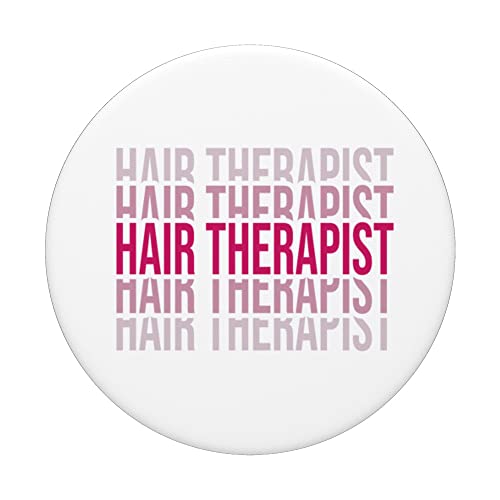 Hair Therapist Hair Cutter Hair Stylist Hairdresser PopSockets Swappable PopGrip, Black - Image 3
