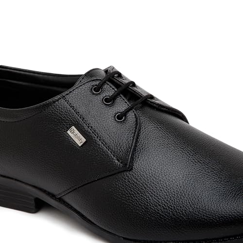Image of NOBILITY Faux Leather Black Formal Lace Up Shoes for Men || Comfortable Walking || Classic Design || Breathable || Slip Resistant |