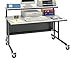 Da-Lite PCT 31.5" Height Adjustable Wood Computer Workstation in Gray