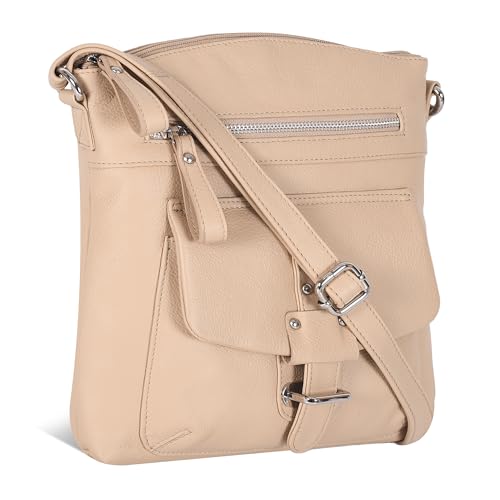 Image of Oak Leathers Leather Crossbody Bag For Women With Adjustable Sling Strap - Medium Size Crossover Shoulder Handbag Purse